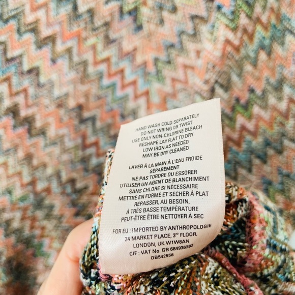 Anthropologie Maeve Chevron Knit Midi Dress S - Picture 6 of 8